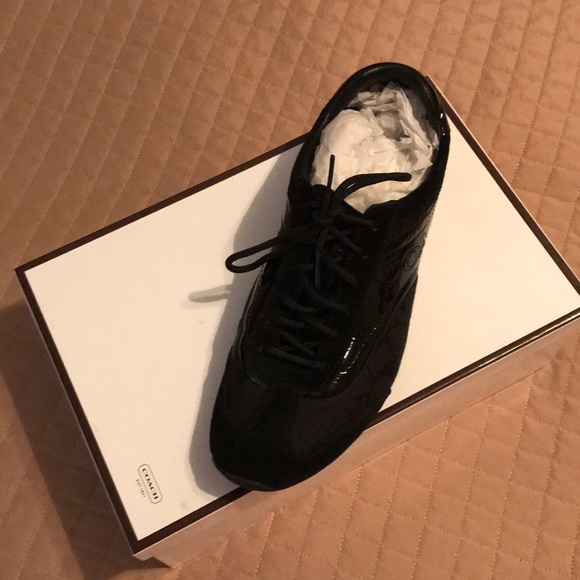 Coach Shoes - Black Leather and Suede Sneakers